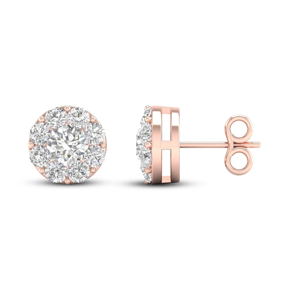 Diamond Stud Earrings 1 1/2 ct tw Round 14K Rose Gold fpxp0qYy Diamond Stud Earrings 1 1/2 ct tw Round 14K Rose Gold fpxp0qYy