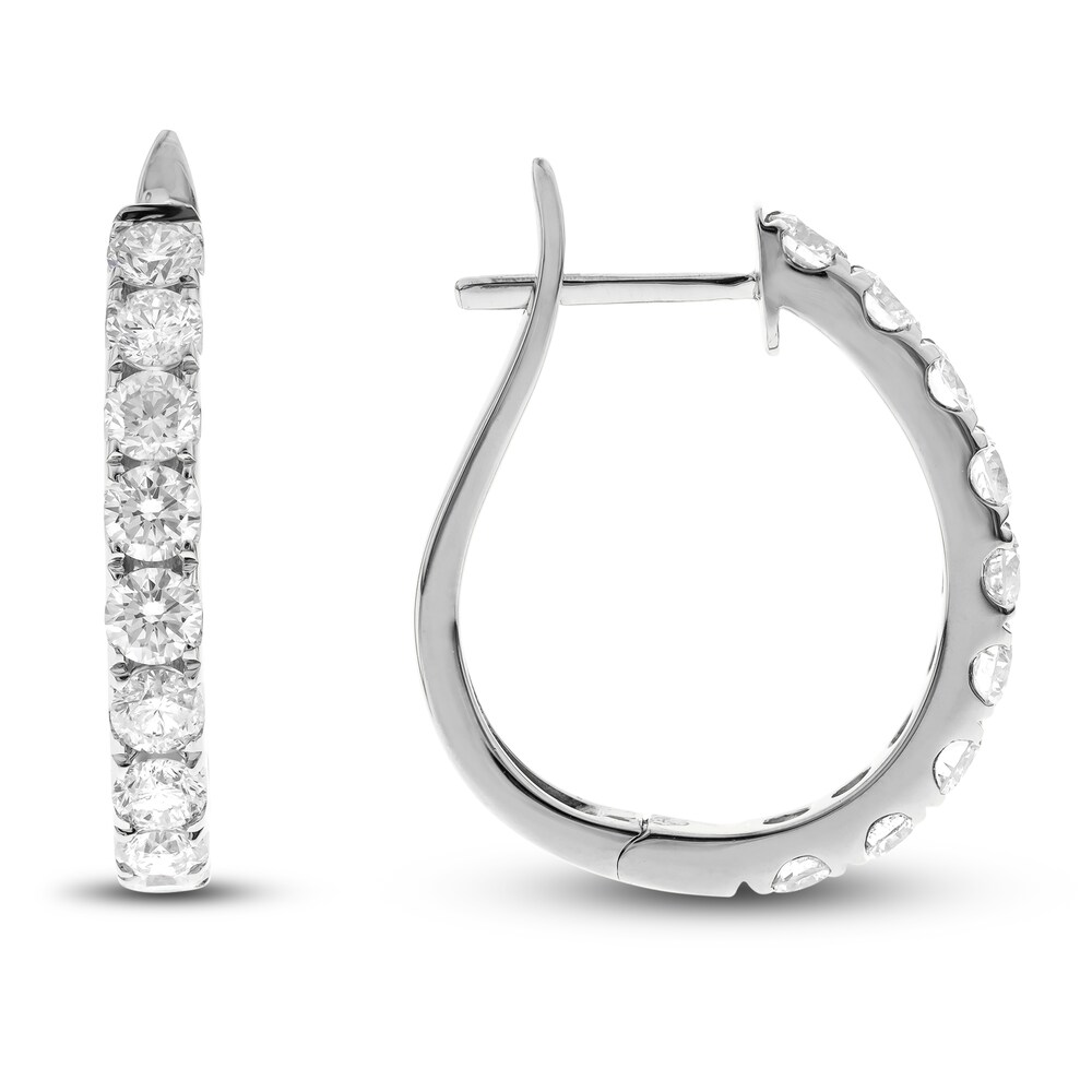 Diamond Hoop Earrings 2 ct tw Round 14K White Gold fzlUtG7s Diamond Hoop Earrings 2 ct tw Round 14K White Gold fzlUtG7s
