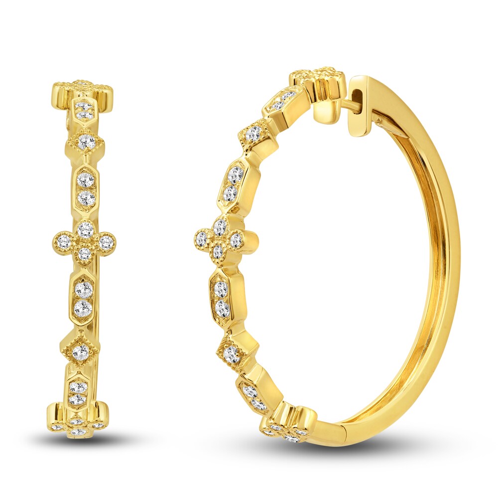 Diamond Hoop Earrings 1/2 ct tw Round 14K Yellow Gold gCxGCR0Y Diamond Hoop Earrings 1/2 ct tw Round 14K Yellow Gold gCxGCR0Y