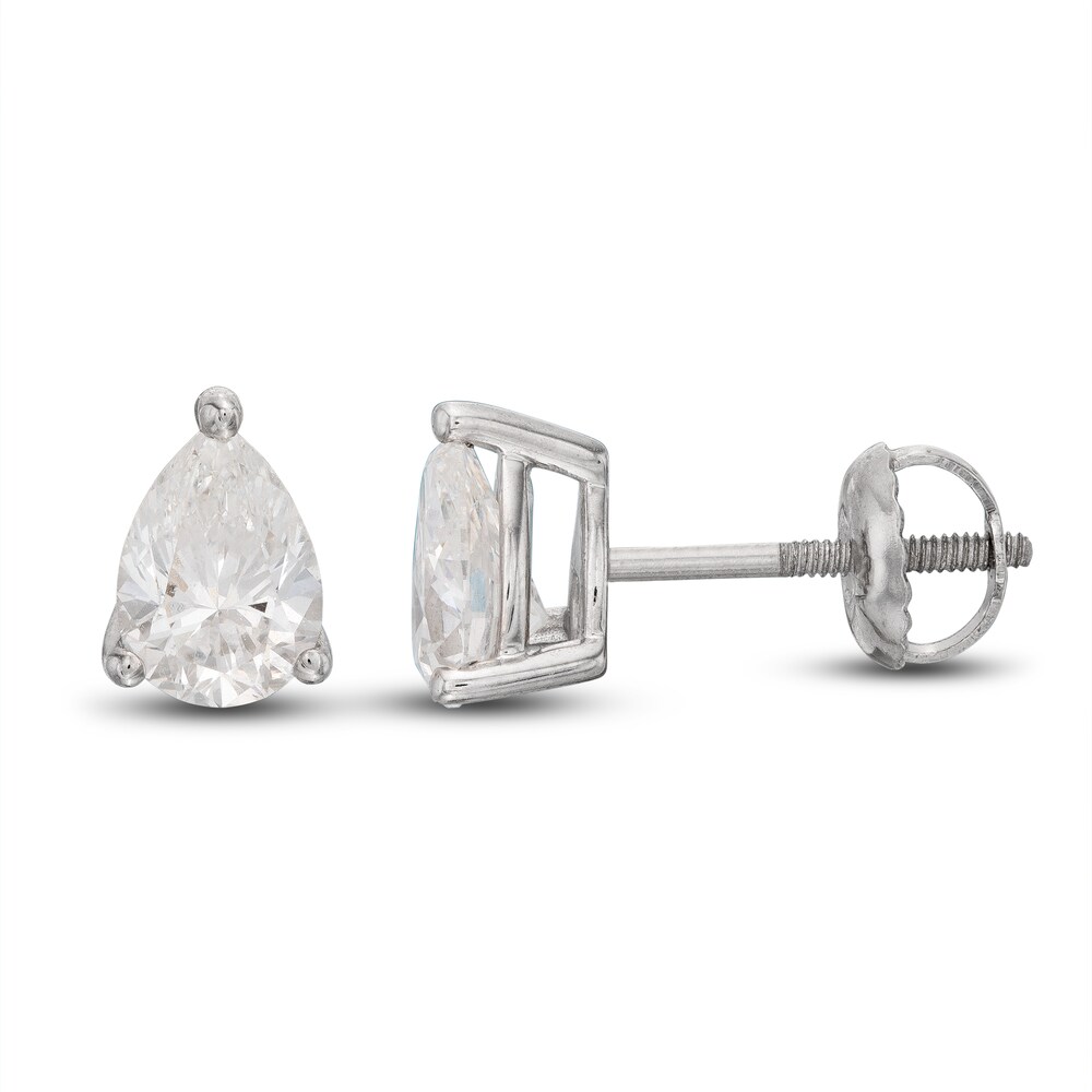 Lab-Created Diamond Solitaire Stud Earrings 1 ct tw Pear-shaped 14K White Gold (SI2/F) gNV0Q3QF Lab-Created Diamond Solitaire Stud Earrings 1 ct tw Pear-shaped 14K White Gold (SI2/F) gNV0Q3QF