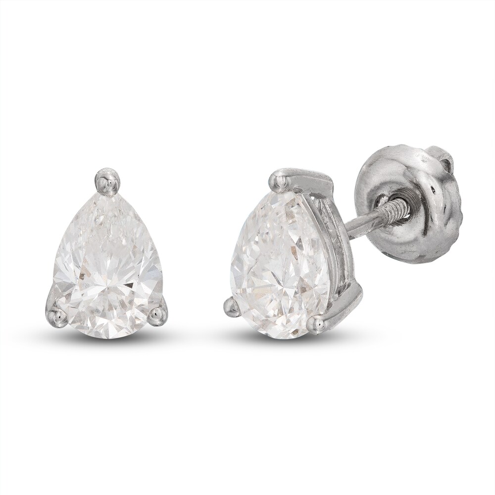 Lab-Created Diamond Solitaire Stud Earrings 1 ct tw Pear-shaped 14K White Gold (SI2/F) gNV0Q3QF Lab-Created Diamond Solitaire Stud Earrings 1 ct tw Pear-shaped 14K White Gold (SI2/F) gNV0Q3QF