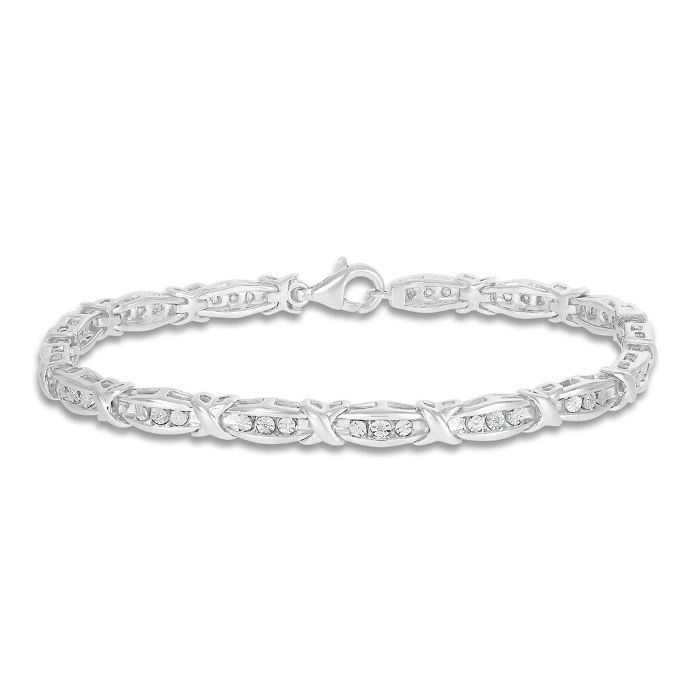 Diamond Bracelet 1/20 ct tw Round Sterling Silver gRrGaKgS Diamond Bracelet 1/20 ct tw Round Sterling Silver gRrGaKgS