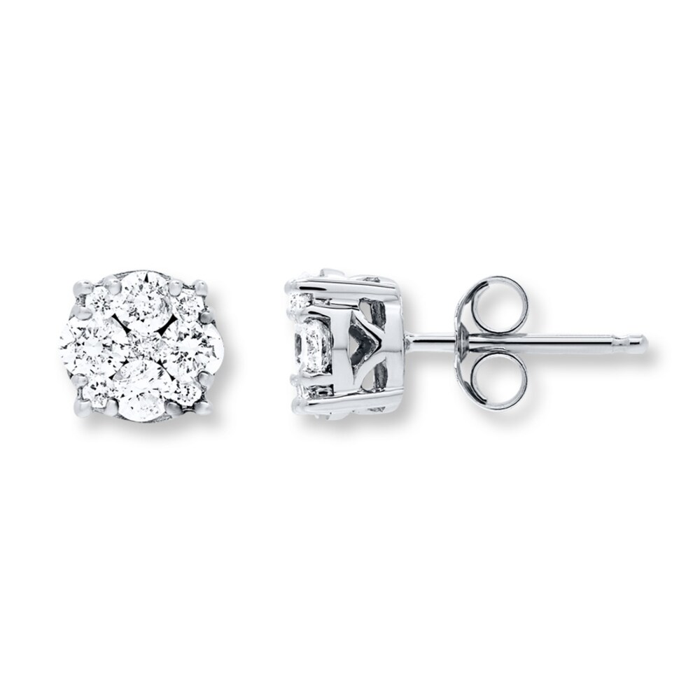 Diamond Earrings 1/2 ct tw Round-cut 10K White Gold gh0kTSG5 Diamond Earrings 1/2 ct tw Round-cut 10K White Gold gh0kTSG5
