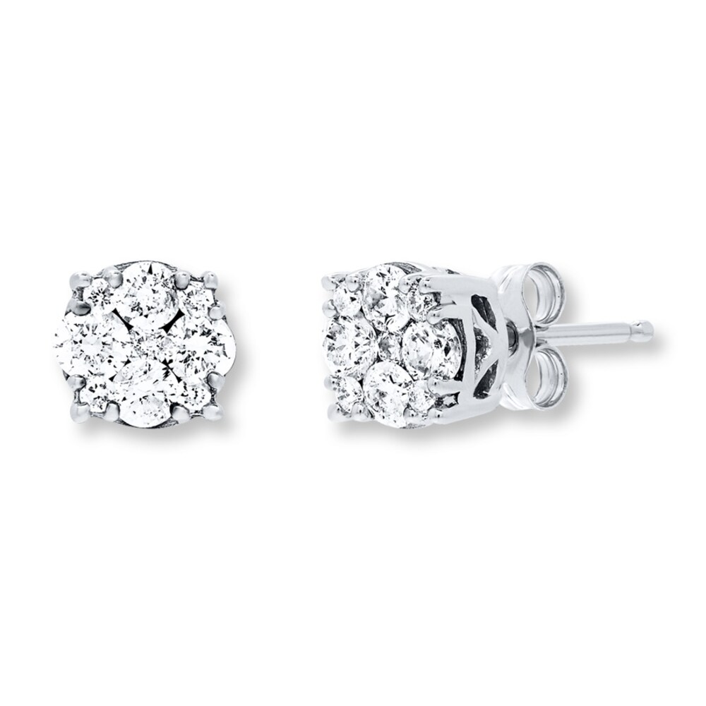 Diamond Earrings 1/2 ct tw Round-cut 10K White Gold gh0kTSG5 Diamond Earrings 1/2 ct tw Round-cut 10K White Gold gh0kTSG5