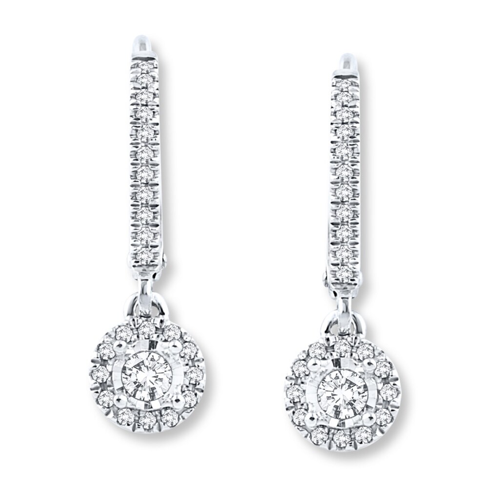 Diamond Drop Earrings 1/4 ct tw Round-cut 10K White Gold ghMvZA4G Diamond Drop Earrings 1/4 ct tw Round-cut 10K White Gold ghMvZA4G