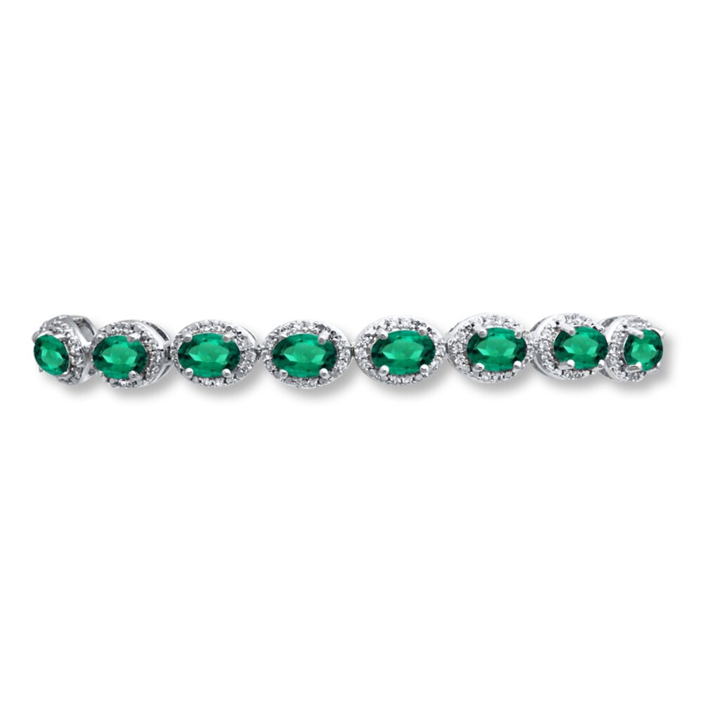 Lab-Created Emerald Sterling Silver Bolo Bracelet giqw3wni Lab-Created Emerald Sterling Silver Bolo Bracelet giqw3wni