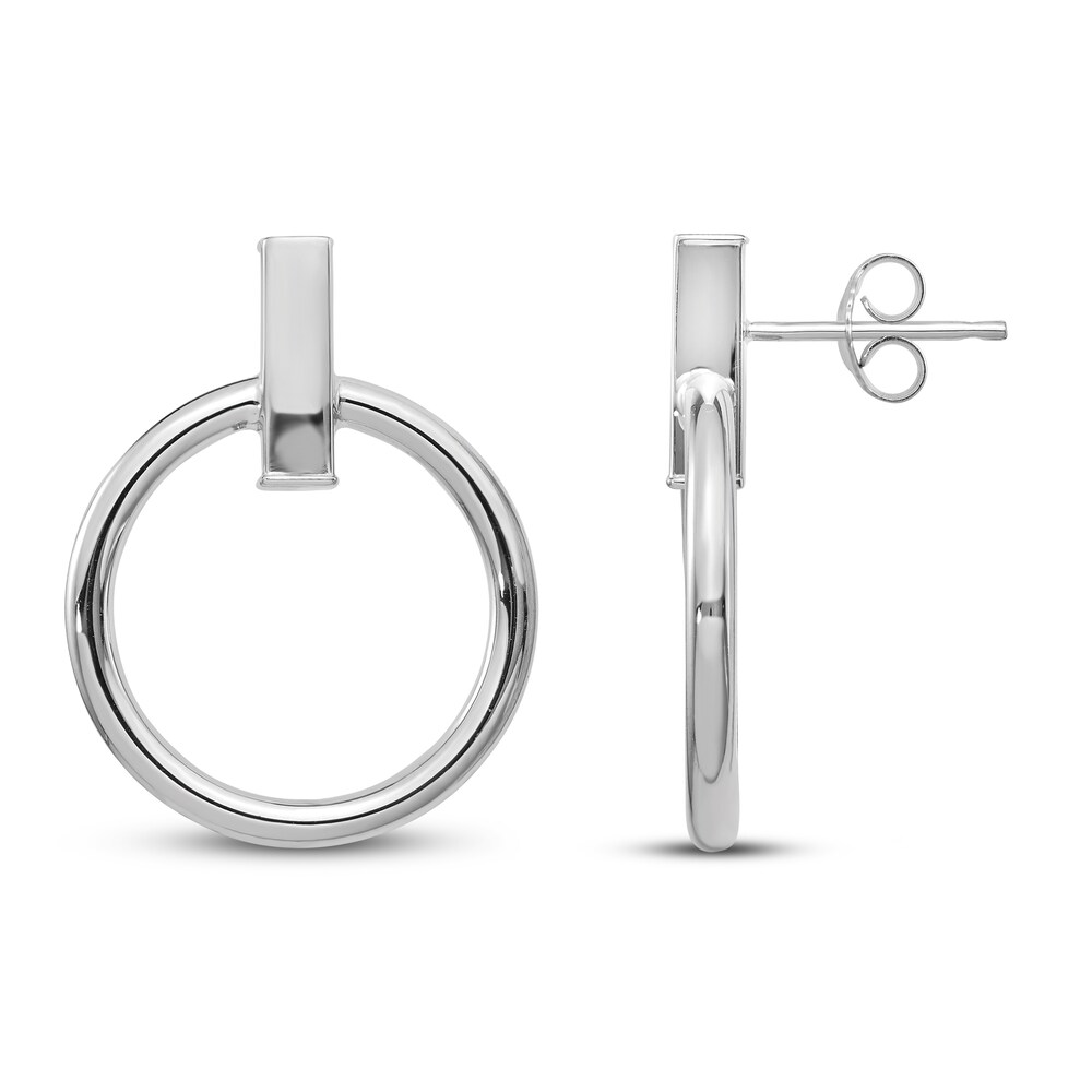 Circular Dangle Earrings 14K White Gold gl7900kc Circular Dangle Earrings 14K White Gold gl7900kc