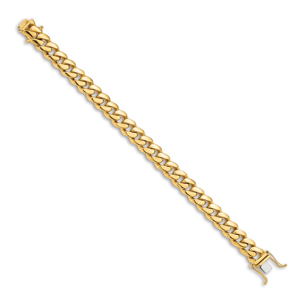 Men\'s Curb Link Chain Bracelet 14K Yellow Gold 10.7mm 8.25\" gz4ElwxE