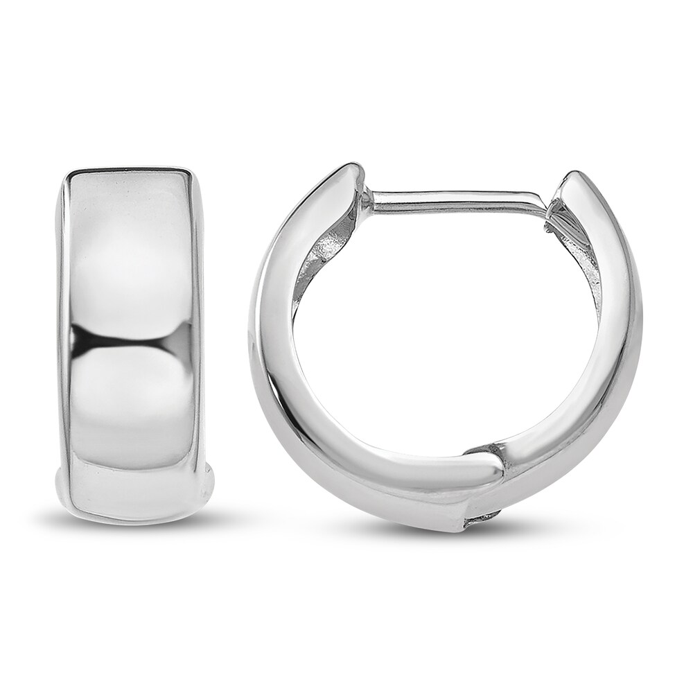 Hinged Huggie Hoop Earrings 14K White Gold gzFFQN7d Hinged Huggie Hoop Earrings 14K White Gold gzFFQN7d