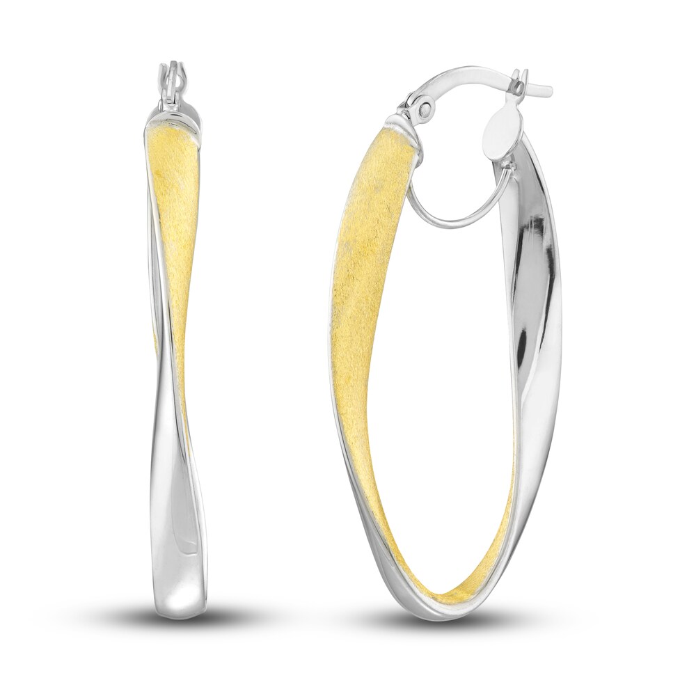 Satin/Polished Oval Hoop Earrings 14K Yellow Gold 33mm h1XLOp6M Satin/Polished Oval Hoop Earrings 14K Yellow Gold 33mm h1XLOp6M