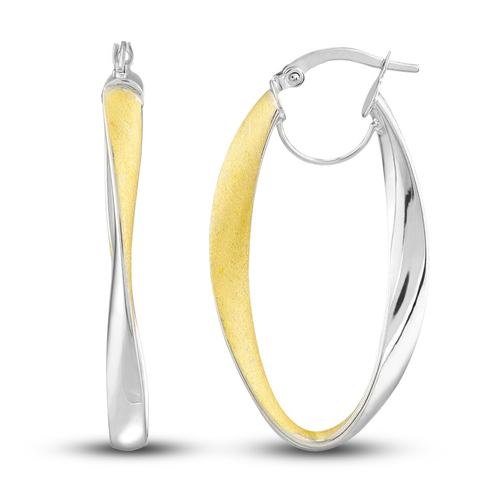 Satin/Polished Oval Hoop Earrings 14K Yellow Gold 33mm h1XLOp6M Satin/Polished Oval Hoop Earrings 14K Yellow Gold 33mm h1XLOp6M