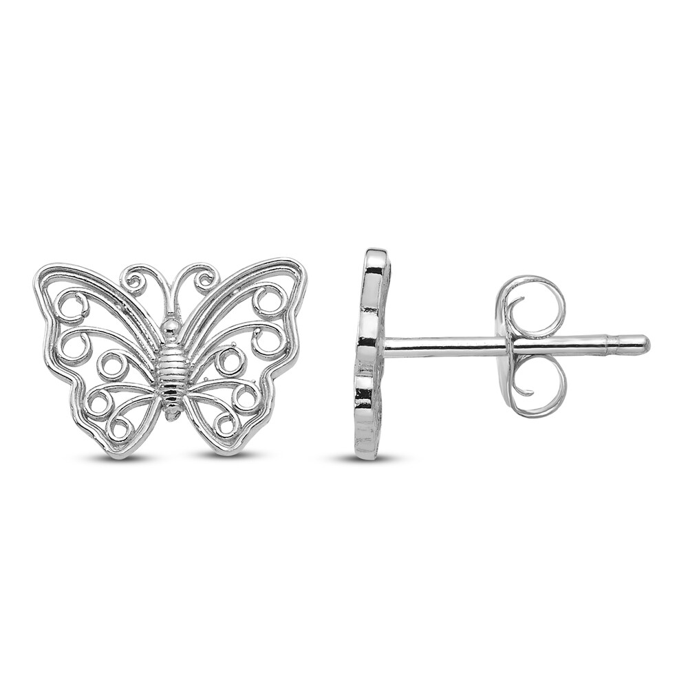 Butterfly Stud Earrings 14K White Gold h4ZXrJHy Butterfly Stud Earrings 14K White Gold h4ZXrJHy