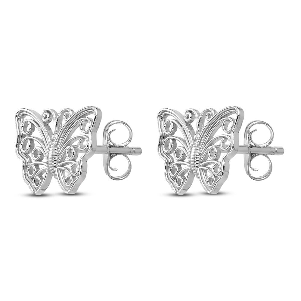 Butterfly Stud Earrings 14K White Gold h4ZXrJHy Butterfly Stud Earrings 14K White Gold h4ZXrJHy