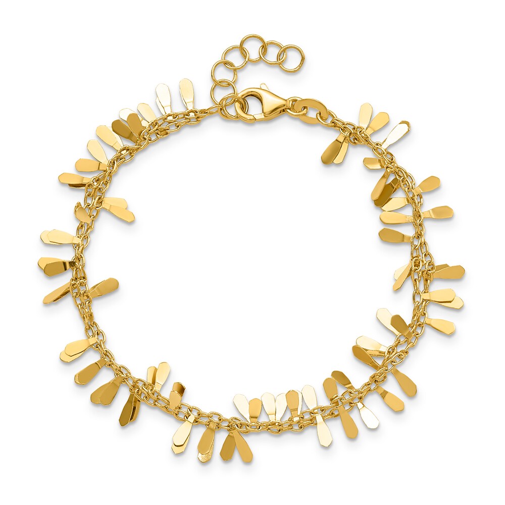 Double Strand Link Bracelet 14K Yellow Gold 6.5" hCGPLD1X Double Strand Link Bracelet 14K Yellow Gold 6.5" hCGPLD1X