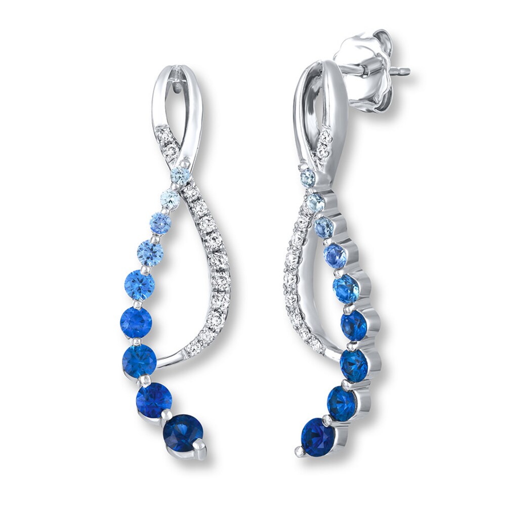 Le Vian Sapphire Denim Ombre Earrings 1/6 ct tw Diamonds 14K Vanilla Gold hJ62TEmn Le Vian Sapphire Denim Ombre Earrings 1/6 ct tw Diamonds 14K Vanilla Gold hJ62TEmn
