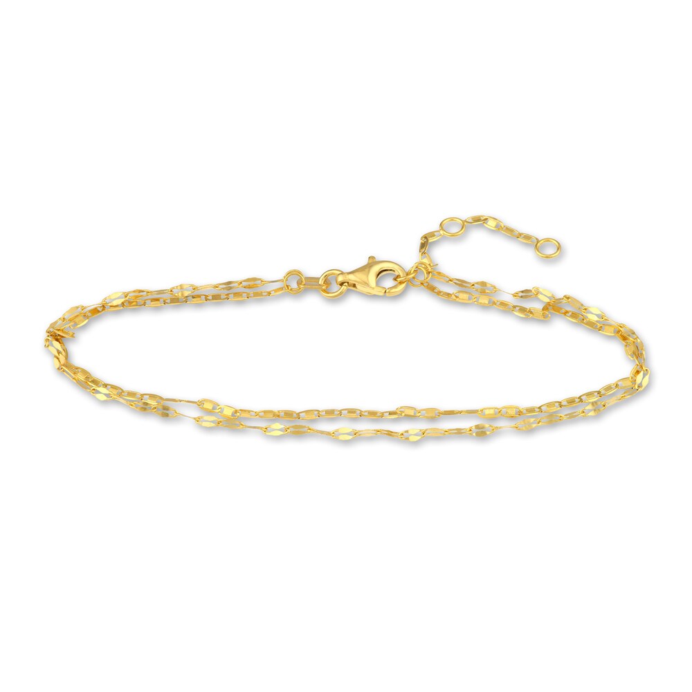 Mixed Chain Bracelet 14K Yellow Gold 7.5" Adj. hOp4103l Mixed Chain Bracelet 14K Yellow Gold 7.5" Adj. hOp4103l