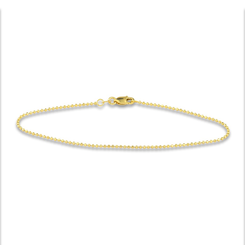 Bead, Paperclip & Mirror Chain Bracelet Set 14K Yellow Gold 7.25\" hTcXTi2c Bead, Paperclip & Mirror Chain Bracelet Set 14K Yellow Gold 7.25\" hTcXTi2c