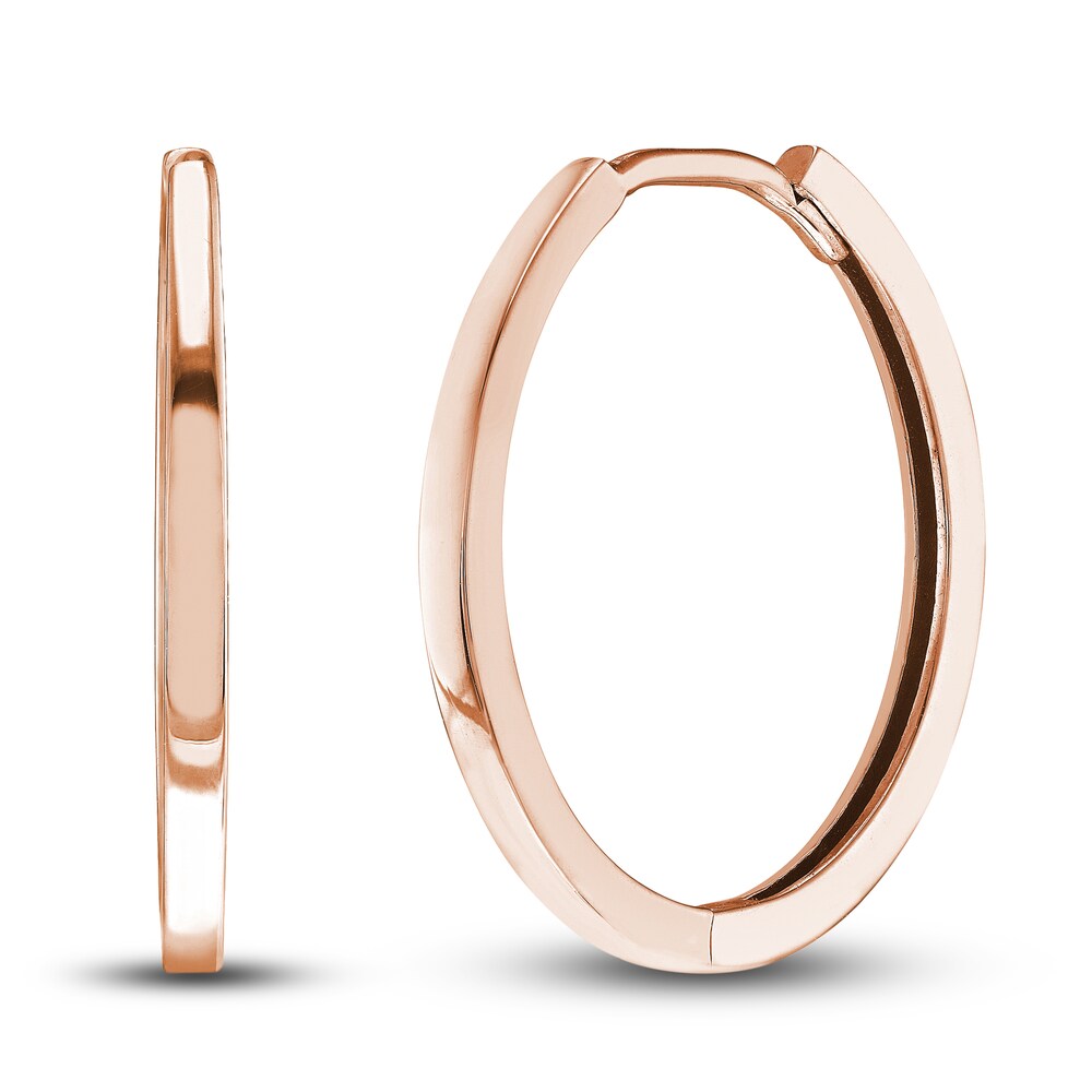 Polished Square Hoop Earrings 14K Rose Gold 18mm hU7nLO3P Polished Square Hoop Earrings 14K Rose Gold 18mm hU7nLO3P