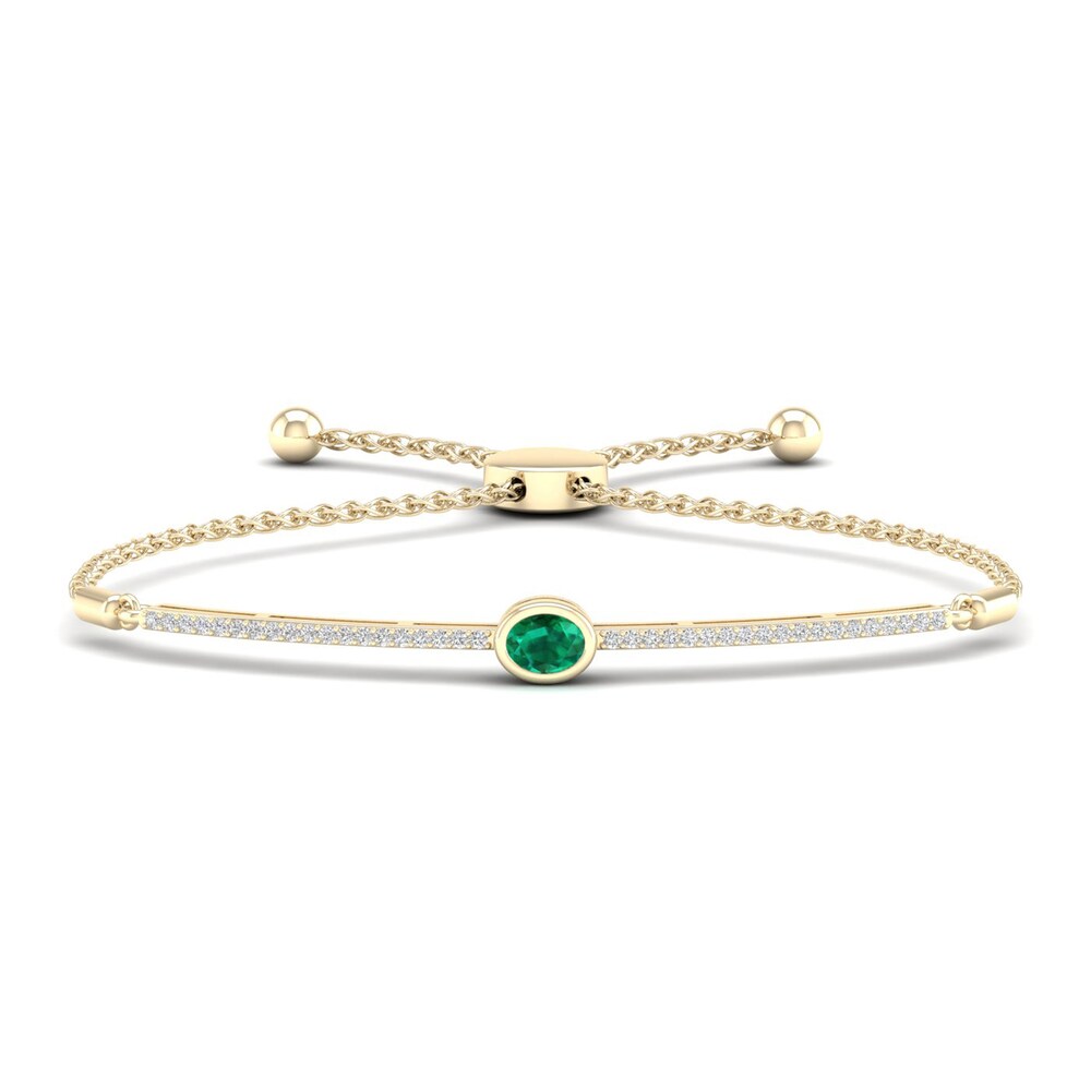 Natural Emerald Bolo Bracelet 1/6 ct tw Diamonds 10K Yellow Gold hW7ZYn2f Natural Emerald Bolo Bracelet 1/6 ct tw Diamonds 10K Yellow Gold hW7ZYn2f