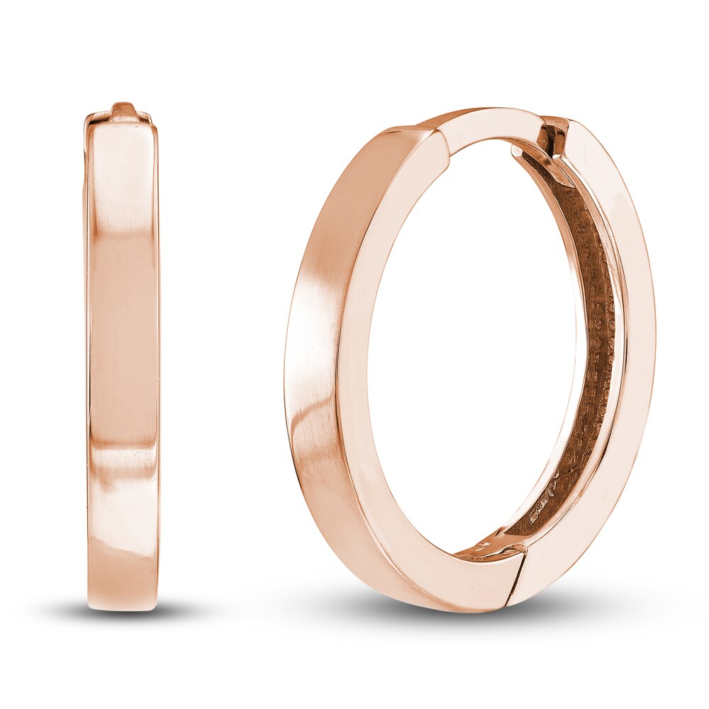 Polished Square Huggie Earrings 14K Rose Gold 14.25mm hZEdDofu Polished Square Huggie Earrings 14K Rose Gold 14.25mm hZEdDofu