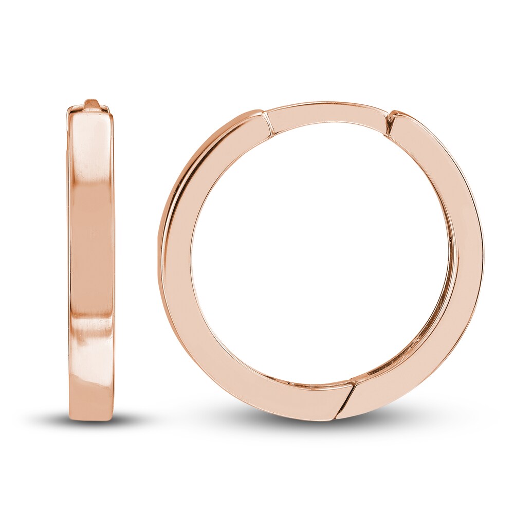 Polished Square Huggie Earrings 14K Rose Gold 14.25mm hZEdDofu Polished Square Huggie Earrings 14K Rose Gold 14.25mm hZEdDofu
