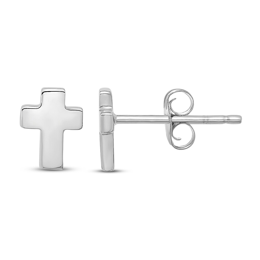 Cross Stud Earrings 14K White Gold hbeuev6l Cross Stud Earrings 14K White Gold hbeuev6l
