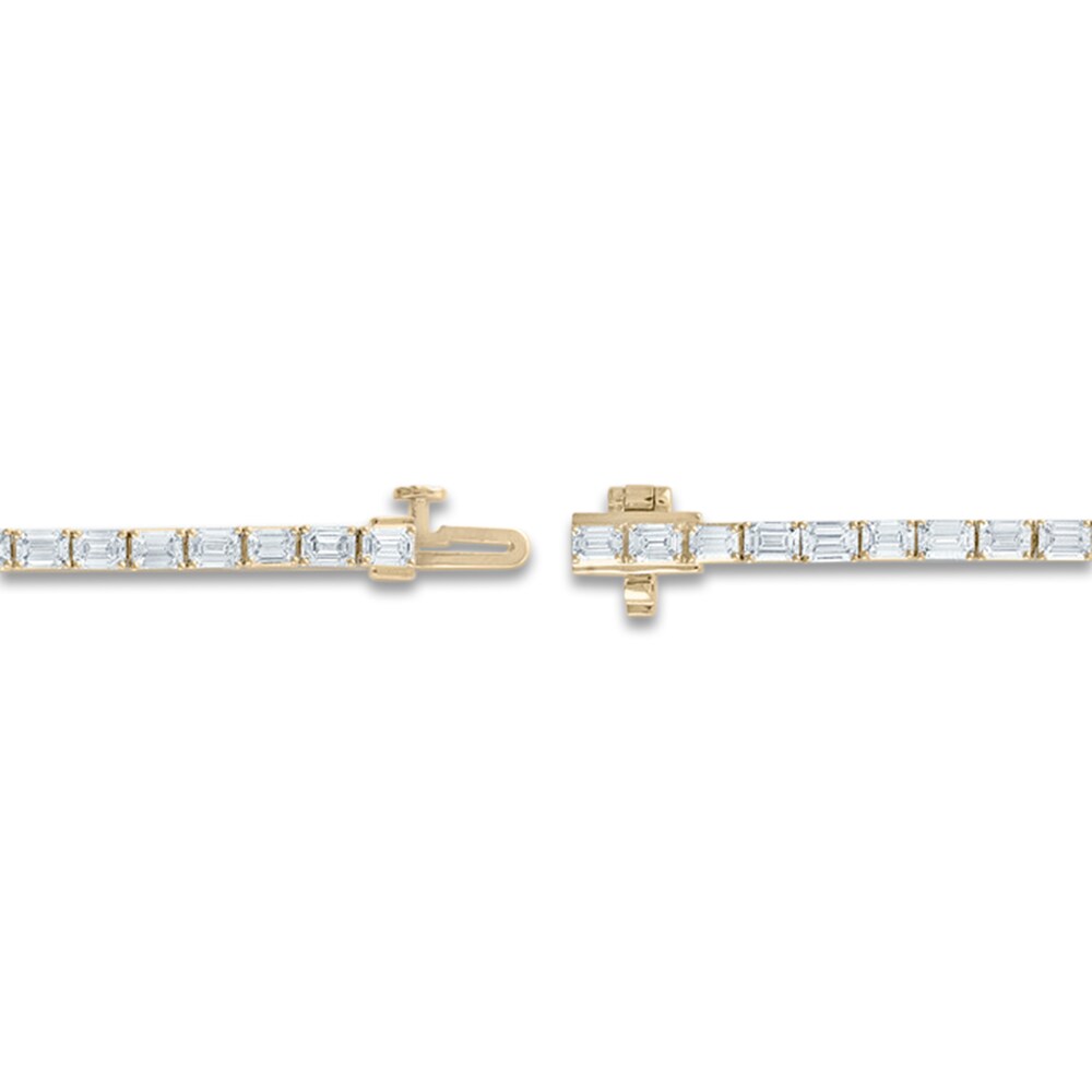 Lab-Created Diamond Bracelet 5-1/4 ct tw Emerald-cut 14K Yellow Gold 7\" hcAAUGHH Lab-Created Diamond Bracelet 5-1/4 ct tw Emerald-cut 14K Yellow Gold 7\" hcAAUGHH