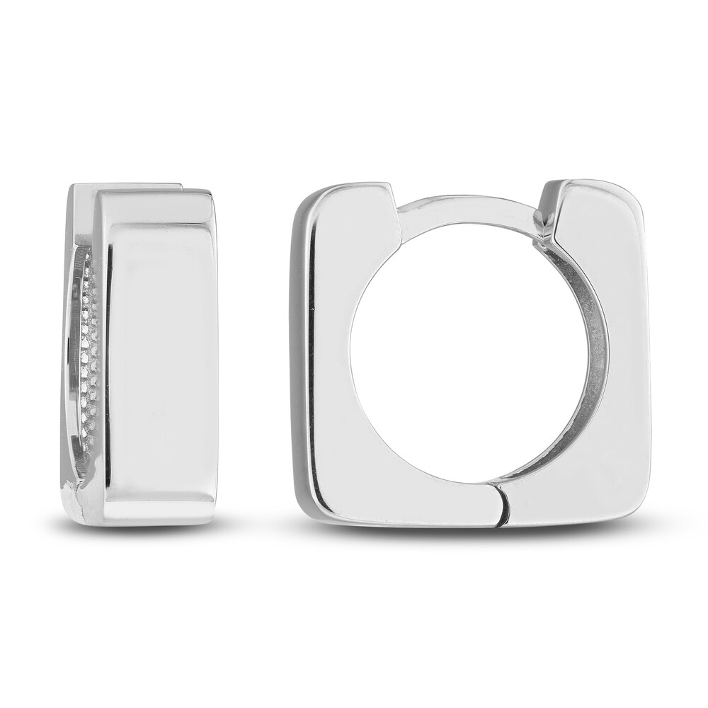 Square Huggie Earrings 14K White Gold hk6nAJNV Square Huggie Earrings 14K White Gold hk6nAJNV