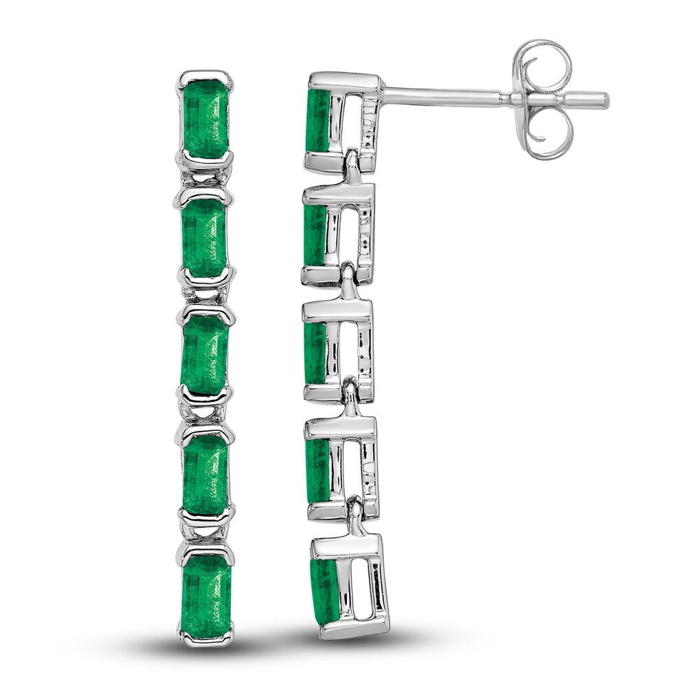 Natural Emerald Dangle Earrings 14K White Gold htDjr1a9 Natural Emerald Dangle Earrings 14K White Gold htDjr1a9