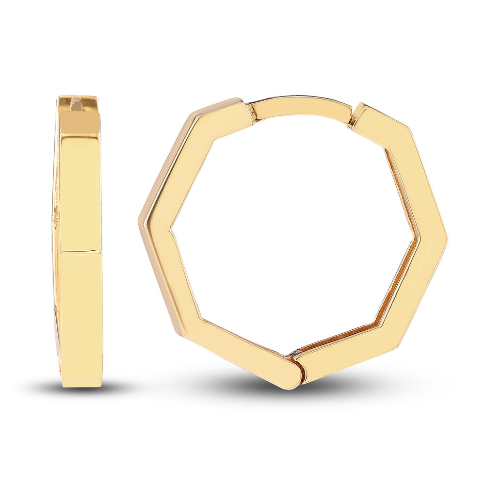 Hexagon Polished Huggie Earrings 14K Yellow Gold 14.35mm htVM1MNt Hexagon Polished Huggie Earrings 14K Yellow Gold 14.35mm htVM1MNt