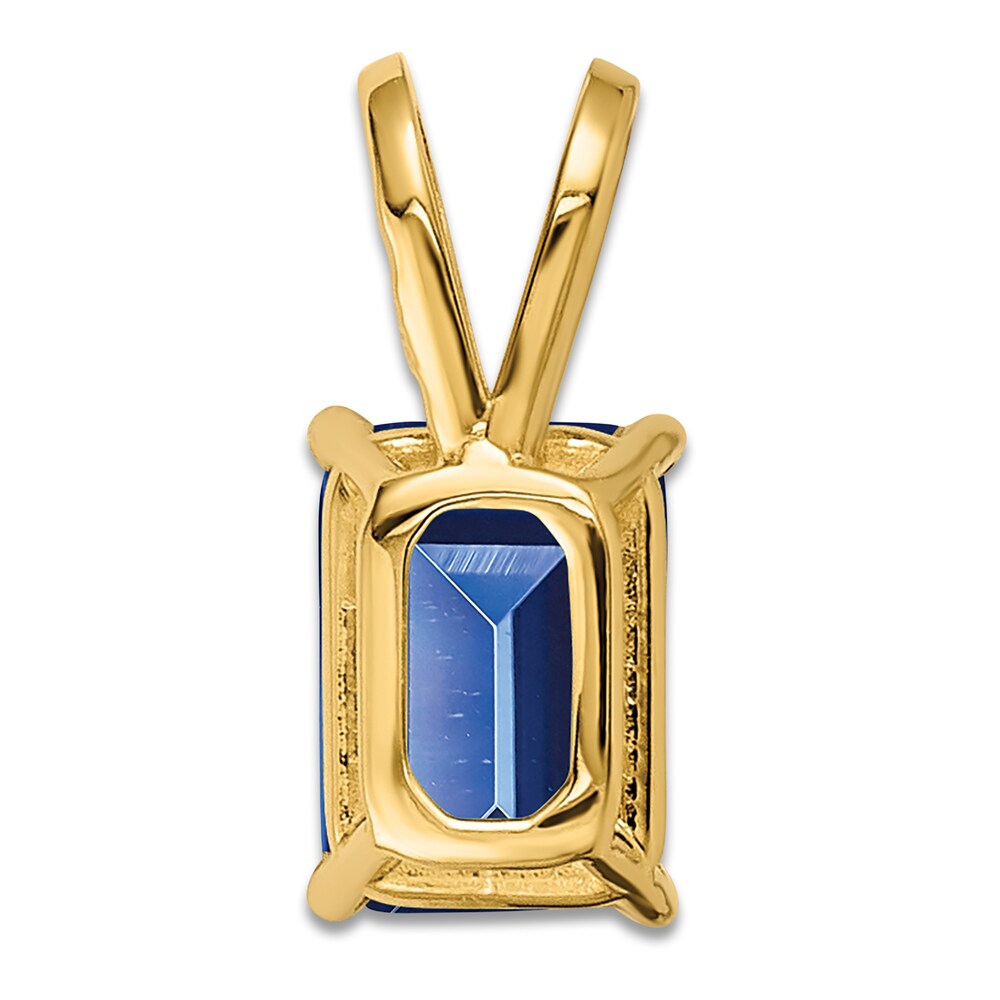 Natural Blue Sapphire Necklace Charm 14K Yellow Gold hwtNEX6S Natural Blue Sapphire Necklace Charm 14K Yellow Gold hwtNEX6S