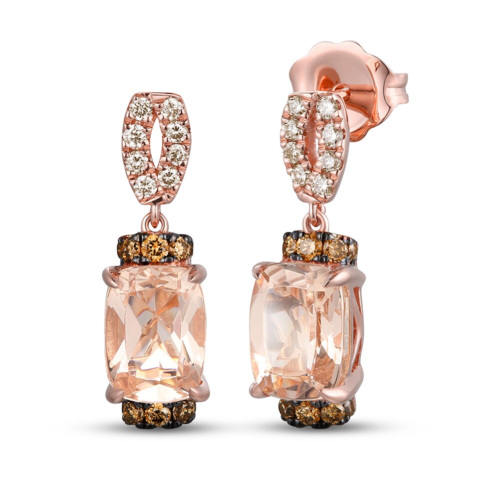 Le Vian Natural Morganite Earrings 1/4 ct tw Diamonds 14K Strawberry Gold hyCEgs34 Le Vian Natural Morganite Earrings 1/4 ct tw Diamonds 14K Strawberry Gold hyCEgs34