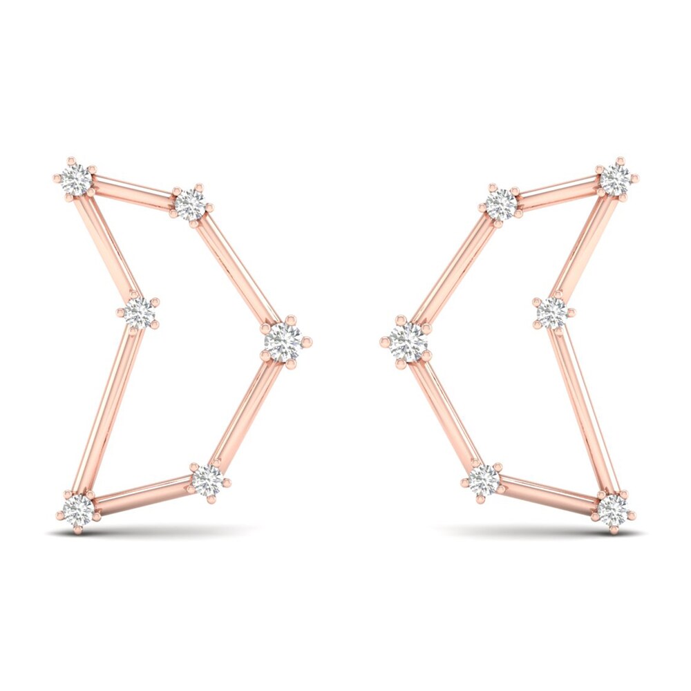 Diamond Capricorn Constellation Earrings 1/8 ct tw Round 14K Rose Gold i8M4yCMb Diamond Capricorn Constellation Earrings 1/8 ct tw Round 14K Rose Gold i8M4yCMb
