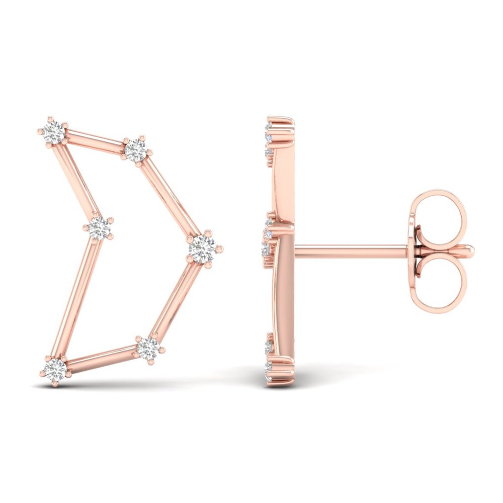 Diamond Capricorn Constellation Earrings 1/8 ct tw Round 14K Rose Gold i8M4yCMb Diamond Capricorn Constellation Earrings 1/8 ct tw Round 14K Rose Gold i8M4yCMb