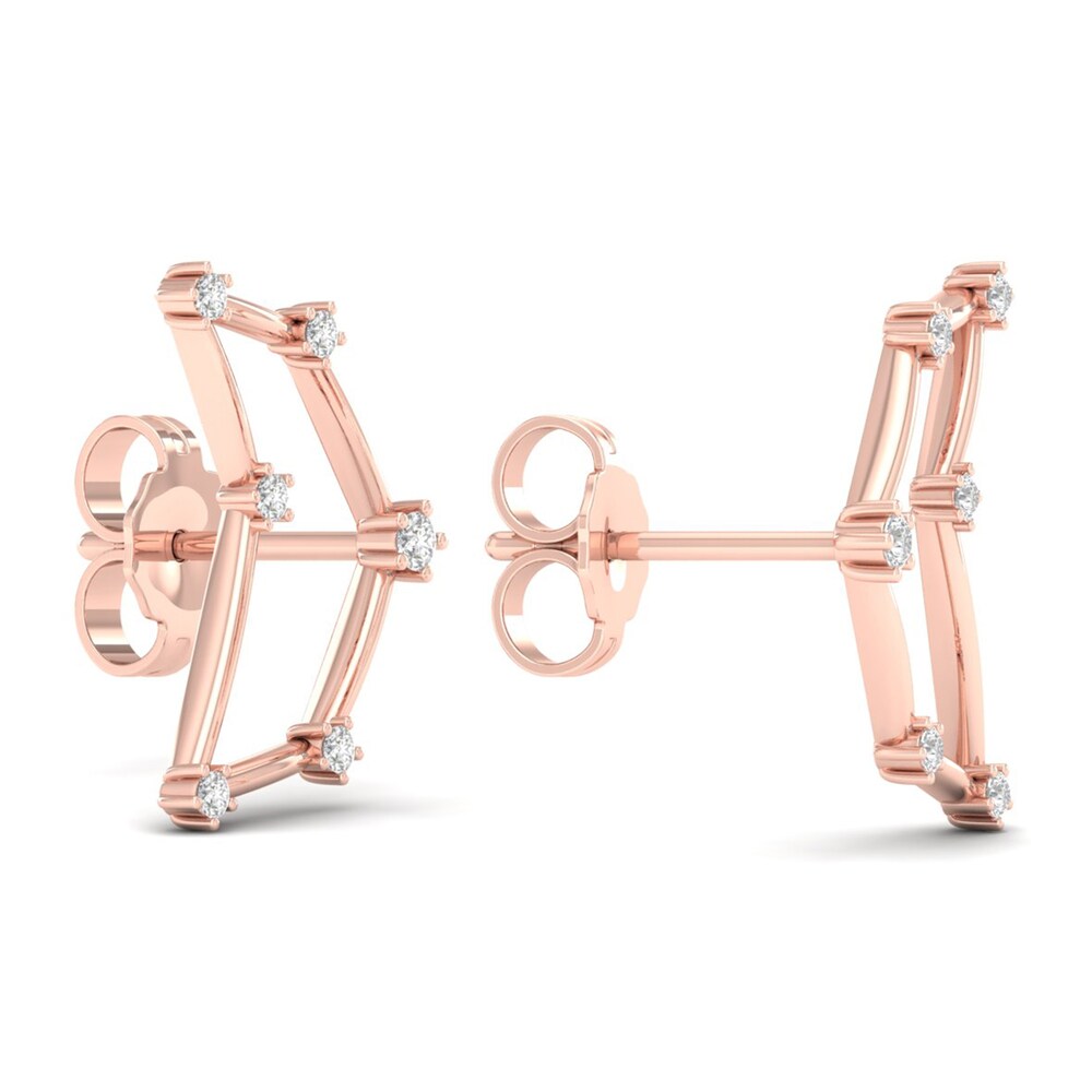 Diamond Capricorn Constellation Earrings 1/8 ct tw Round 14K Rose Gold i8M4yCMb Diamond Capricorn Constellation Earrings 1/8 ct tw Round 14K Rose Gold i8M4yCMb