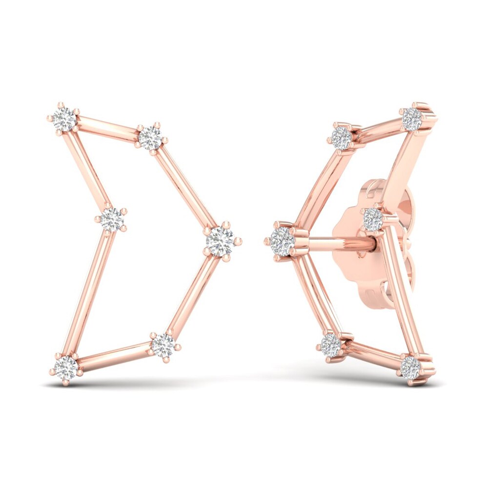 Diamond Capricorn Constellation Earrings 1/8 ct tw Round 14K Rose Gold i8M4yCMb Diamond Capricorn Constellation Earrings 1/8 ct tw Round 14K Rose Gold i8M4yCMb