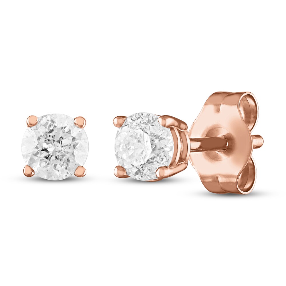 Diamond Solitaire Earrings 1/4 ct tw Round 14K Rose Gold (I2/I) i923GIUN Diamond Solitaire Earrings 1/4 ct tw Round 14K Rose Gold (I2/I) i923GIUN