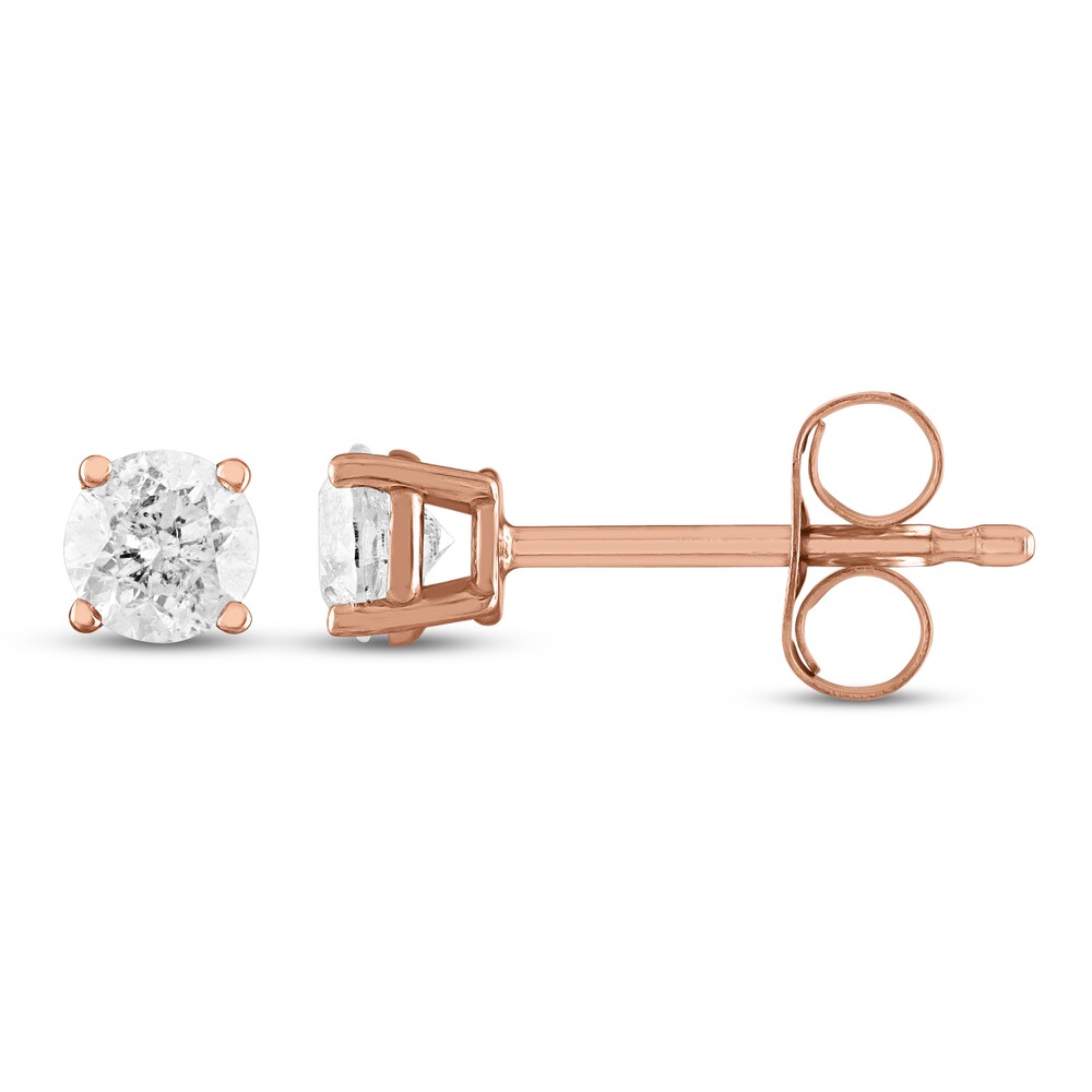Diamond Solitaire Earrings 1/4 ct tw Round 14K Rose Gold (I2/I) i923GIUN Diamond Solitaire Earrings 1/4 ct tw Round 14K Rose Gold (I2/I) i923GIUN