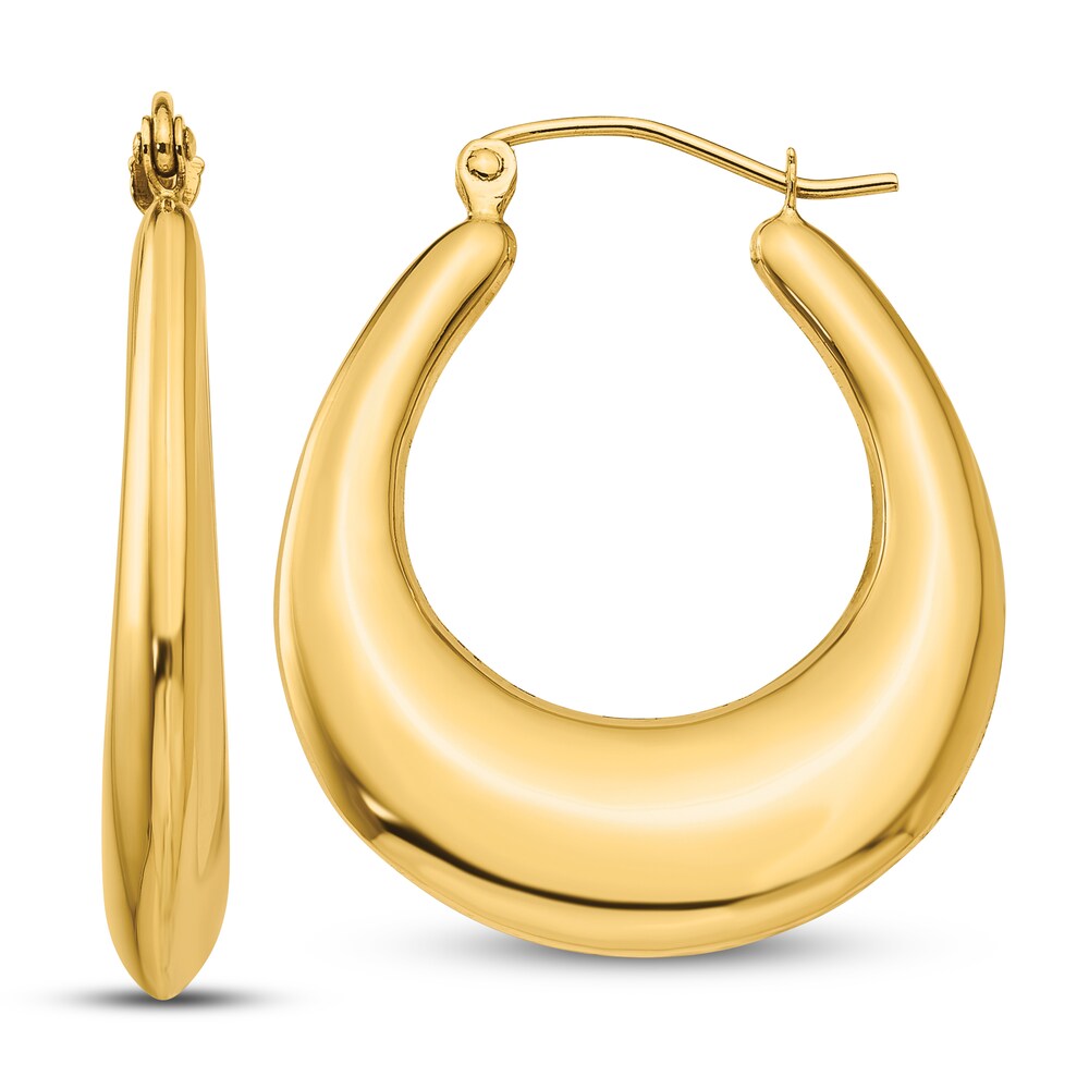Polished Graduated Hoop Earrings 14K Yellow Gold iBVW8mAM Polished Graduated Hoop Earrings 14K Yellow Gold iBVW8mAM