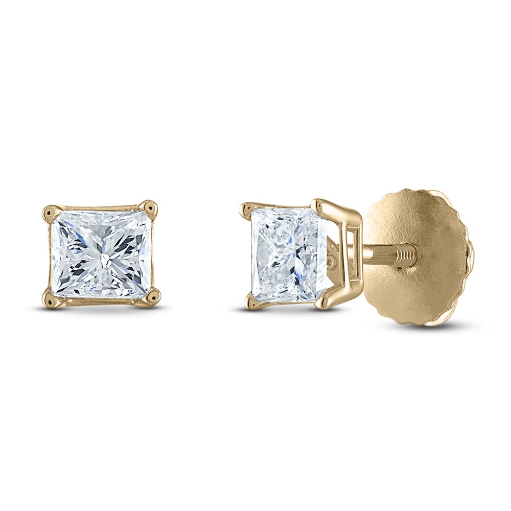Diamond Solitaire Stud Earrings 1/2 ct tw Princess 14K Yellow Gold (I1/I) iGdBL5oY Diamond Solitaire Stud Earrings 1/2 ct tw Princess 14K Yellow Gold (I1/I) iGdBL5oY