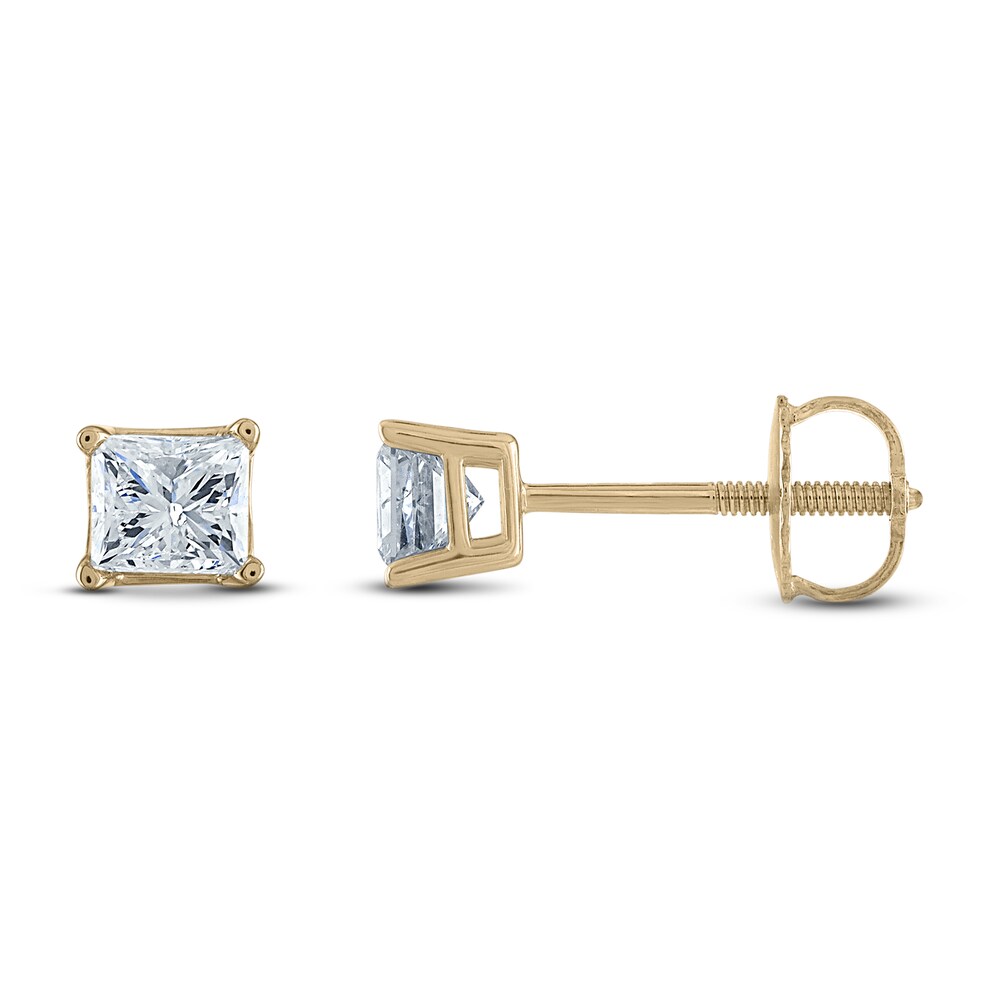 Diamond Solitaire Stud Earrings 1/2 ct tw Princess 14K Yellow Gold (I1/I) iGdBL5oY Diamond Solitaire Stud Earrings 1/2 ct tw Princess 14K Yellow Gold (I1/I) iGdBL5oY