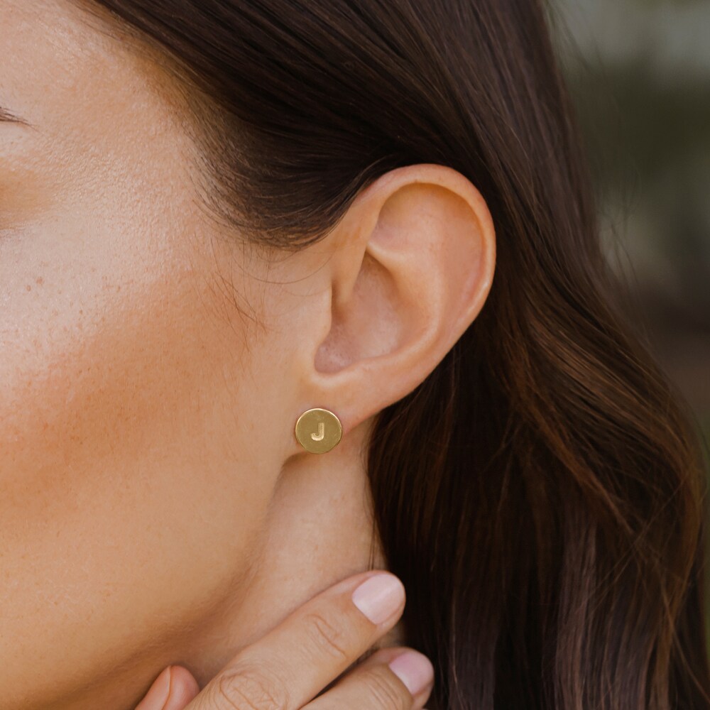 Juliette Maison Initial Stud Earrings 10K Rose Gold iLpEc15R Juliette Maison Initial Stud Earrings 10K Rose Gold iLpEc15R