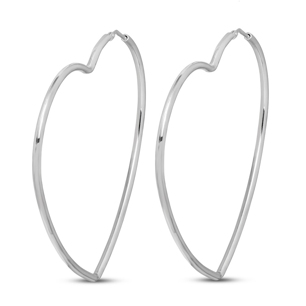 Heart Hoop Earrings Sterling Silver 60mm iLuOUAQM Heart Hoop Earrings Sterling Silver 60mm iLuOUAQM