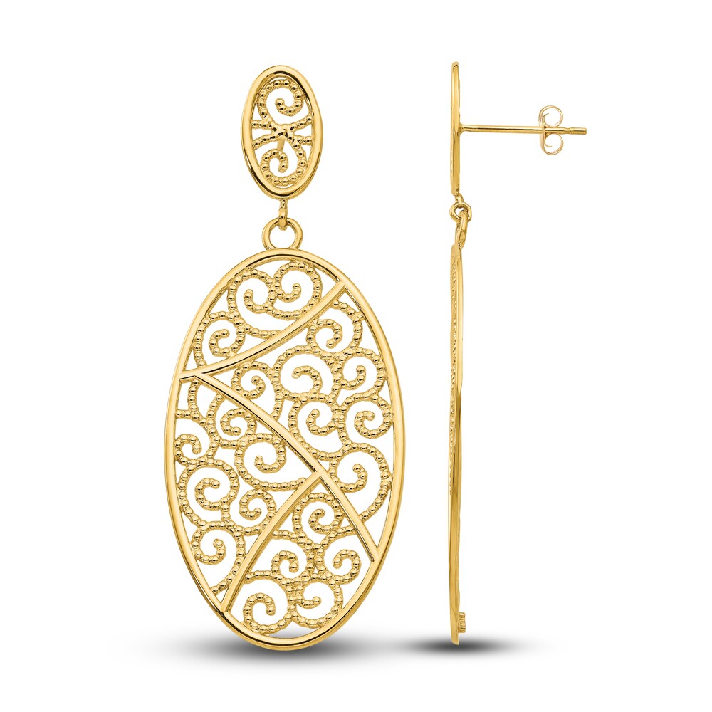 Oval Dangle Earrings 14K Yellow Gold iTt7RAeX Oval Dangle Earrings 14K Yellow Gold iTt7RAeX
