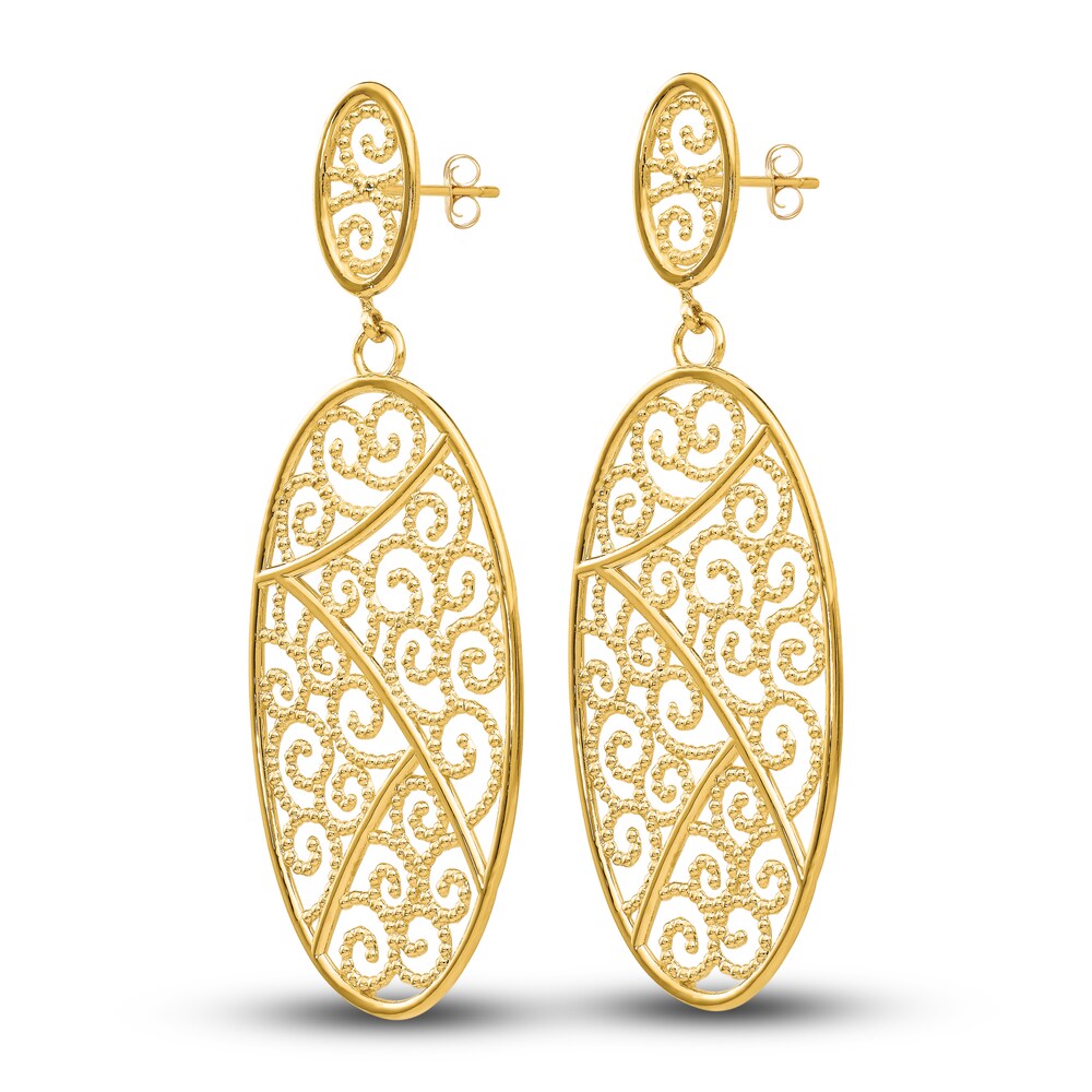 Oval Dangle Earrings 14K Yellow Gold iTt7RAeX Oval Dangle Earrings 14K Yellow Gold iTt7RAeX