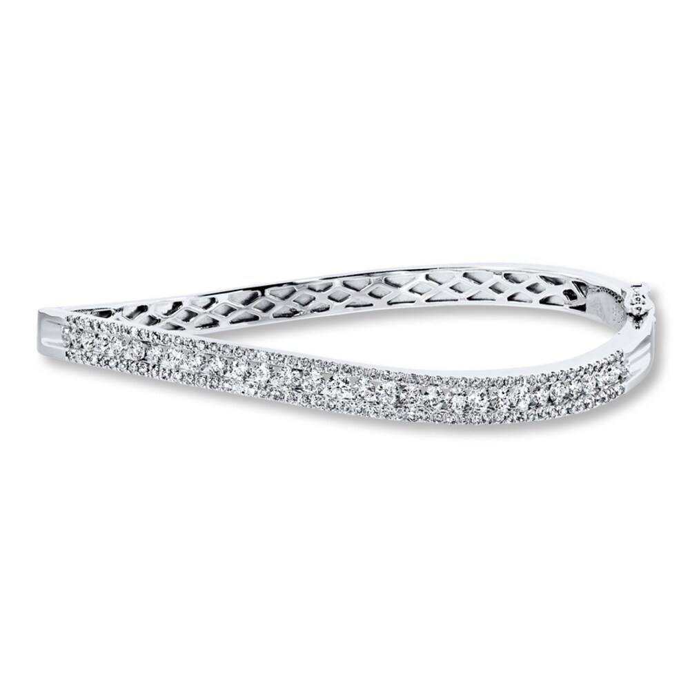Diamond Bangle Bracelet 2 ct tw Round-cut 14K White Gold iajskp6l Diamond Bangle Bracelet 2 ct tw Round-cut 14K White Gold iajskp6l