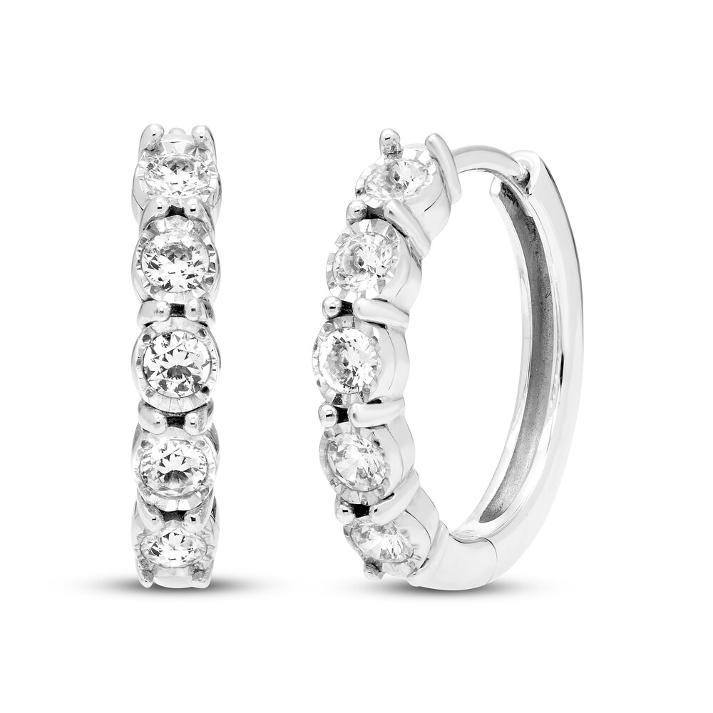 Diamond Hoop Earrings 1/2 ct tw Round 10K White Gold ig5UBnKn Diamond Hoop Earrings 1/2 ct tw Round 10K White Gold ig5UBnKn