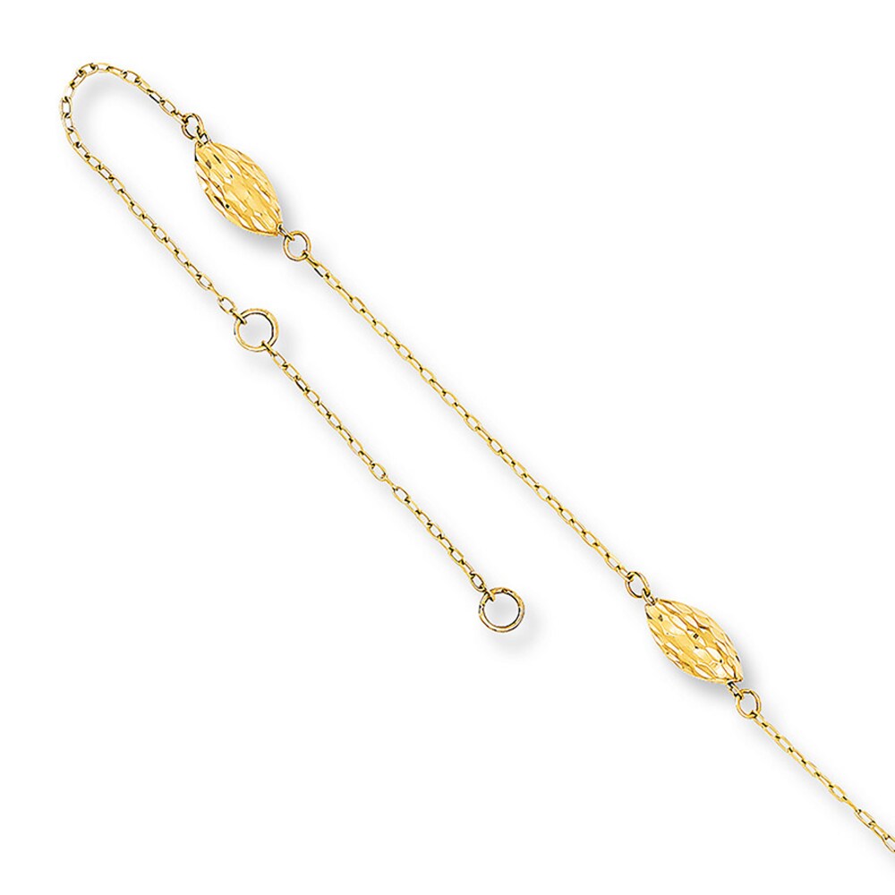 Beaded Anklet 14K Yellow Gold igwD97K5 Beaded Anklet 14K Yellow Gold igwD97K5