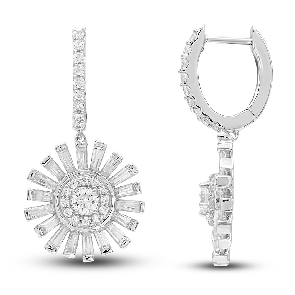 Diamond Dangle Earrings 2 ct tw Round/Baguette 14K White Gold/Rhodium iiySiYsD Diamond Dangle Earrings 2 ct tw Round/Baguette 14K White Gold/Rhodium iiySiYsD