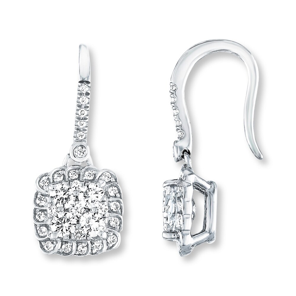 Diamond Dangle Earrings 1/2 ct tw Round-cut 14K White Gold imJdj3D0 Diamond Dangle Earrings 1/2 ct tw Round-cut 14K White Gold imJdj3D0